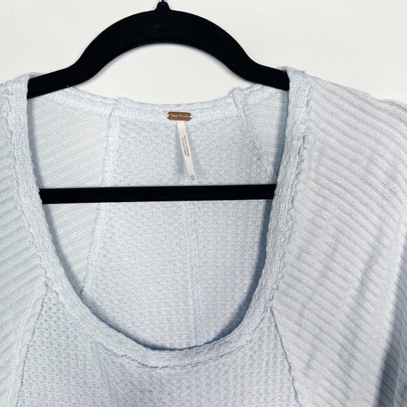 Free People XSmall XS Light Blue Ventura Long Sleeve Thermal Top Scoop Neck - Picture 4 of 7